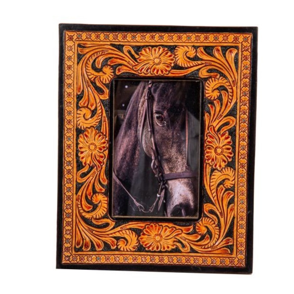 NEW Hand Tooled Leather Photo Frame in Wyburn